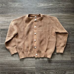 Women's Button-Front Knit Cardigan in Camel